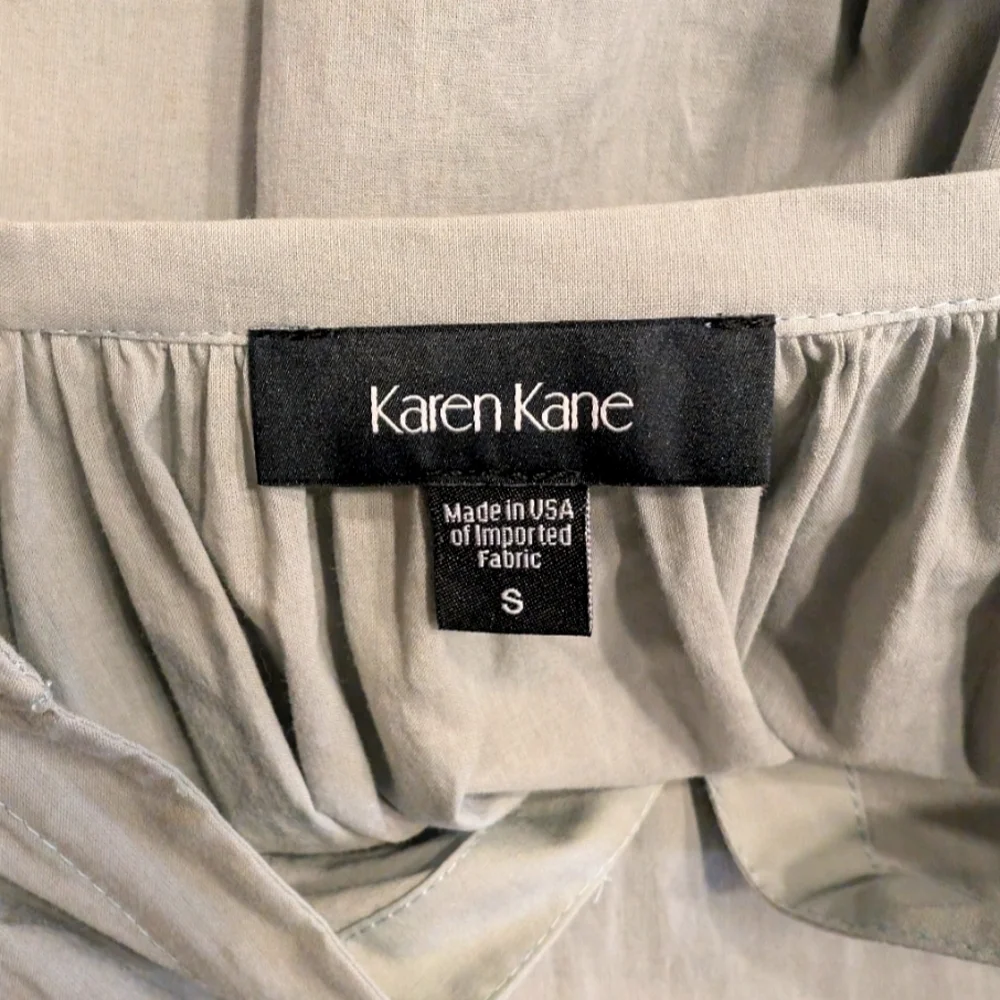 Karen Kane Slate Green Long Sleeve Peasant Blouse Size Small